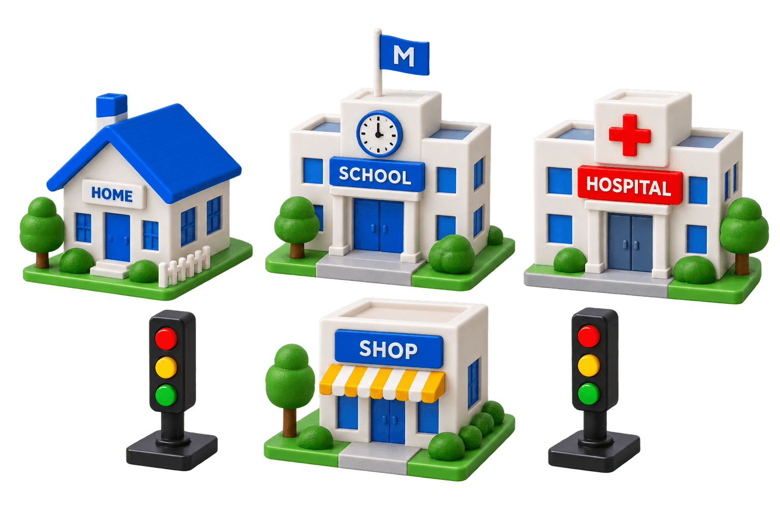 ManoCity 3D buildings and traffic infrastructure